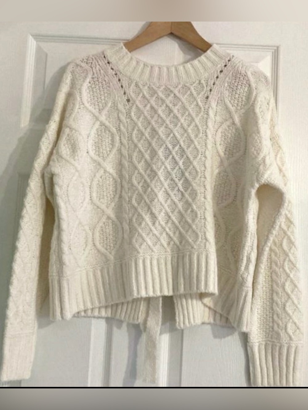LINE the Label Alva Alpaca Snow Cream Sweater/ Triple Tie Back Detail